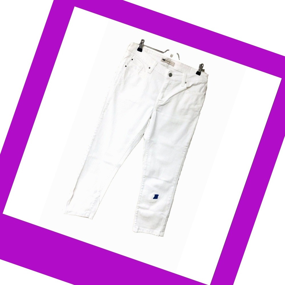 Levi's White Denim Ankle Jeans Women's 10 Mid Rise Skinny 32‎ x 25.75